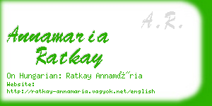 annamaria ratkay business card